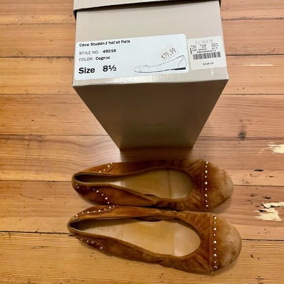 J. Crew Cece studded suede ballet flats. Size 8.5. - Picture 1 of 10